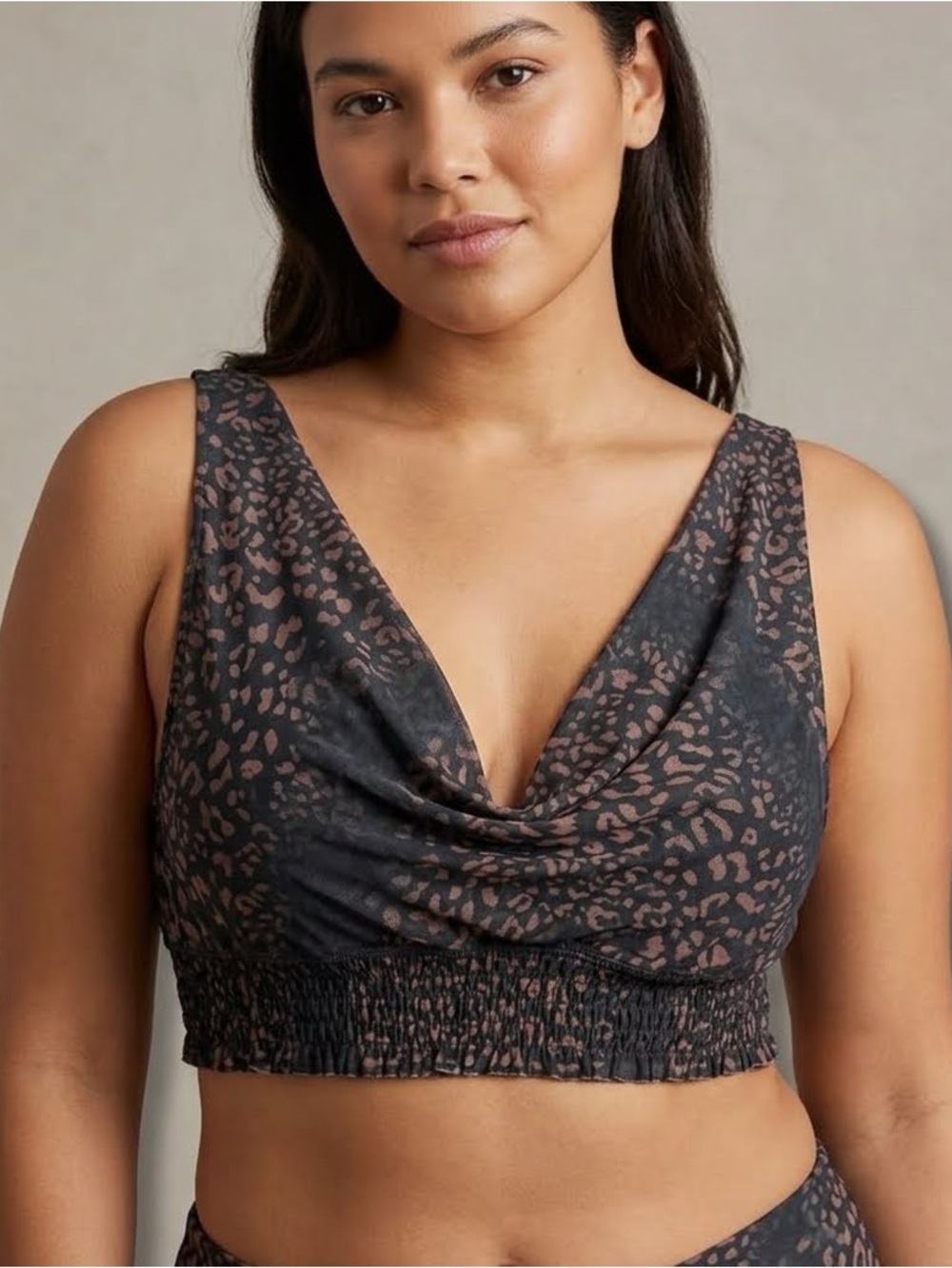🆕Free People | Intimately Free People | Animal Print Cowl Neck Bralette Sz Small